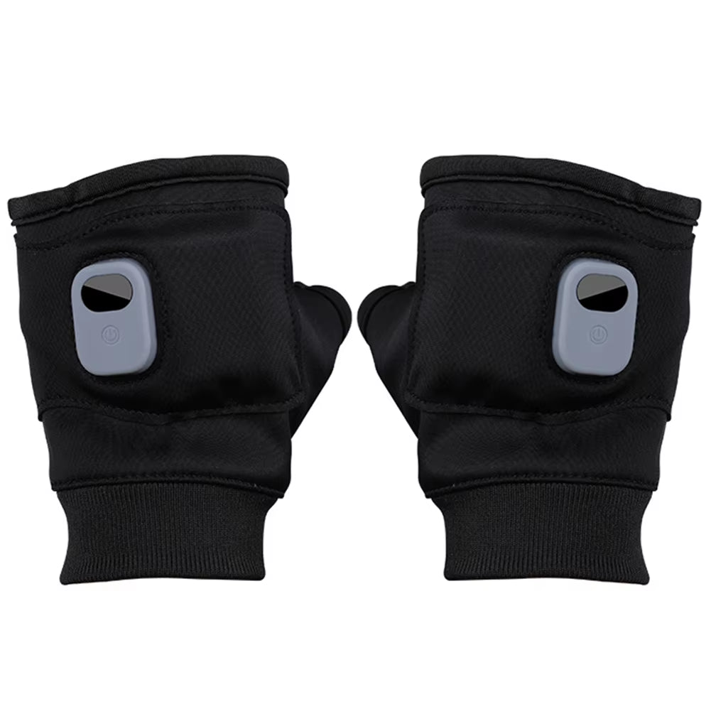 Electric Heating Gloves 360 Degree Heating Electric Heated Gloves Fingerless Touchscreen for Outdoor Hiking Cycling