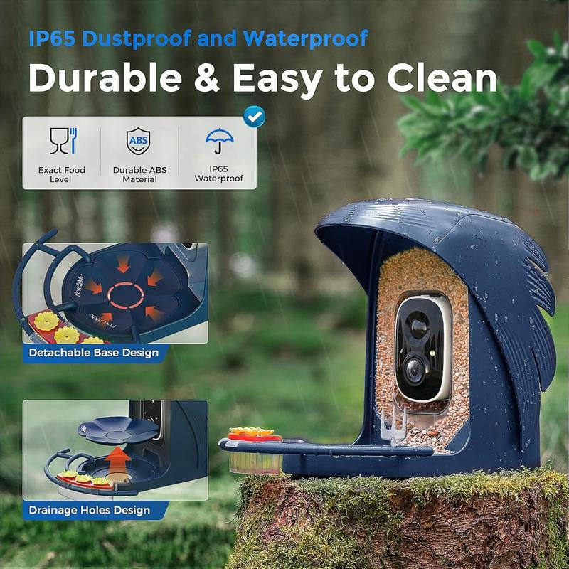 [Awarded] Perchme Smart Solar Bird Feeder with 2K Camera AI Identify Auto Capture Nectar for Outdoors Ideal Christmas Gift for Bird Enthusiasts