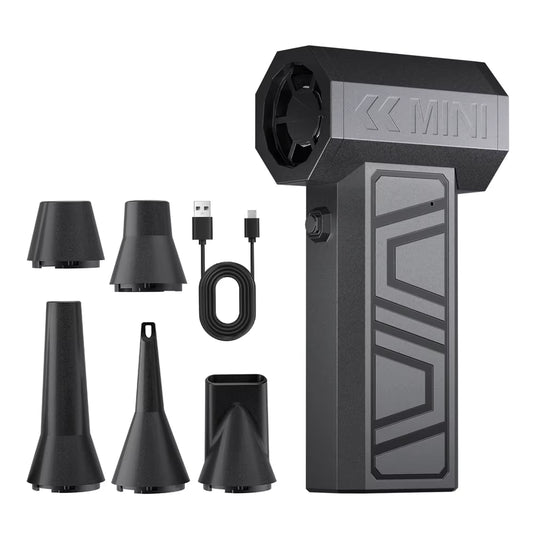 Electric Air Duster Blowing Snow Turbo Blower Jet Fan 5 Outlet Nozzles Cleaning Blower Tool 130000RPM Portable Type-C Charging