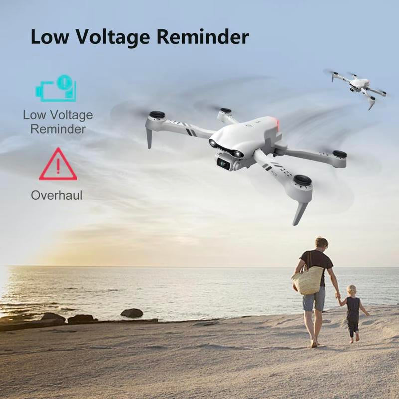 Aerial Drone 2025 F10 Pro with 1080P UHD Camera GPS 5G Wifi FPV Brushless Motors Optical Flow Smart Obstacle Avoidance Auto Return 360° Stunt Roll Dual Batteries