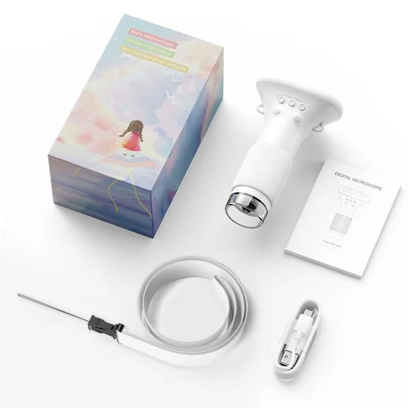 Children'S Handheld Microscope 2-Inch IPS Screen 1000X Magnification HD LED Lighting Mini Microscope Brings Educational Fun