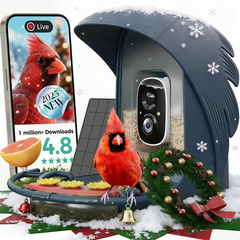 [Awarded] Perchme Smart Solar Bird Feeder with 2K Camera AI Identify Auto Capture Nectar for Outdoors Ideal Christmas Gift for Bird Enthusiasts