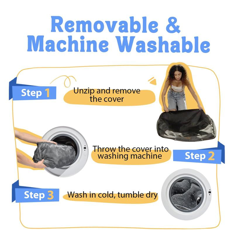 Washable Orthopedic Large Dog Bed - Removable Orthopedic Foam Dog Beds with Bolsters Waterproof Large Dog Bed and Non-Slip Bottom Extra Large Dog Bed Sofa