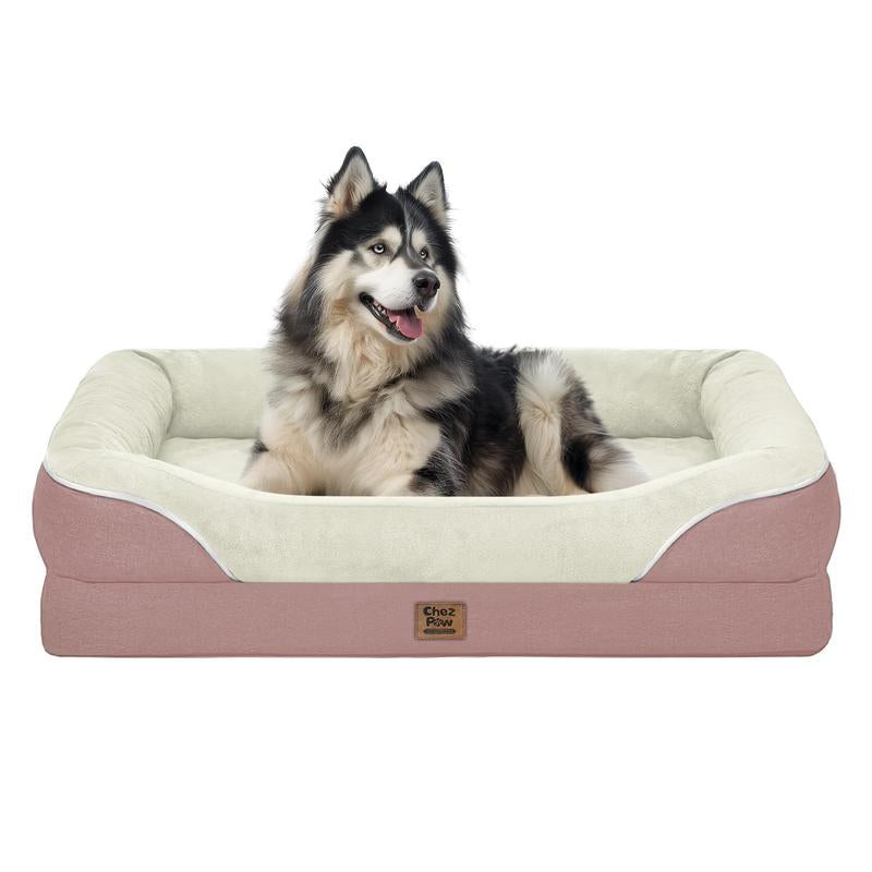 Washable Orthopedic Large Dog Bed - Removable Orthopedic Foam Dog Beds with Bolsters Waterproof Large Dog Bed and Non-Slip Bottom Extra Large Dog Bed Sofa