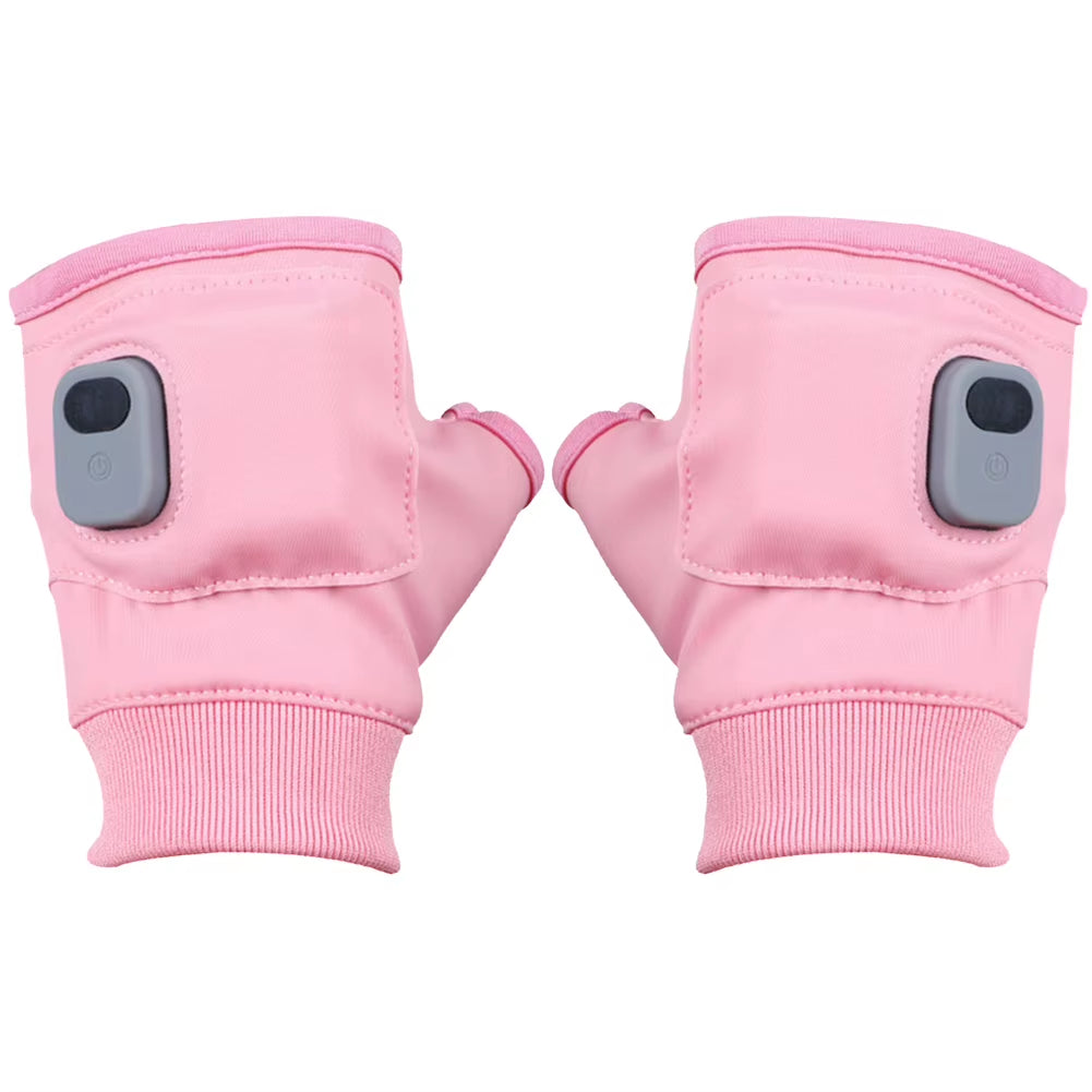 Electric Heating Gloves 360 Degree Heating Electric Heated Gloves Fingerless Touchscreen for Outdoor Hiking Cycling