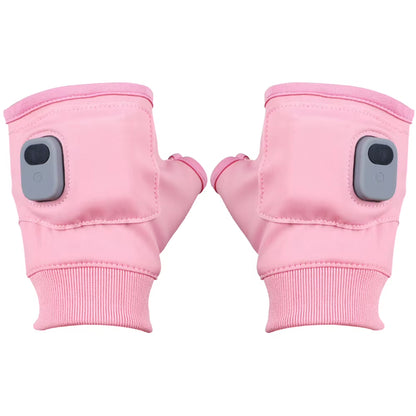 Electric Heating Gloves 360 Degree Heating Electric Heated Gloves Fingerless Touchscreen for Outdoor Hiking Cycling