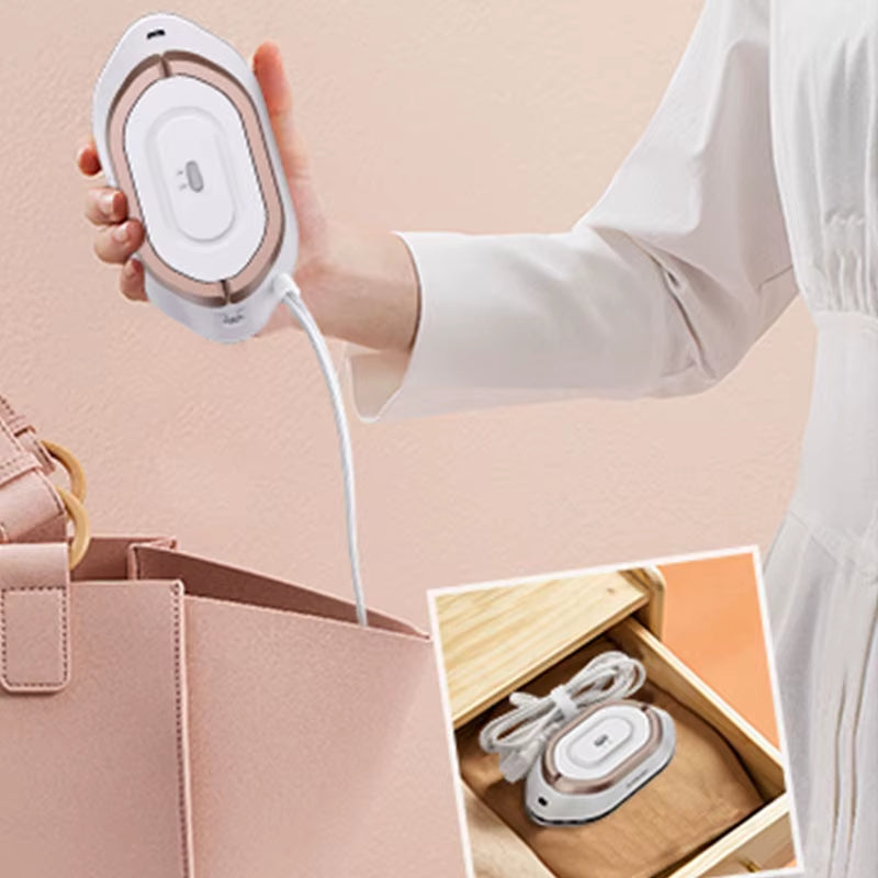 Mini Handheld Travel Iron 120V/220V Lightweight Dry Iron 30S Heat Press Machine Non-Steam Clothes Irons for Home and Travel