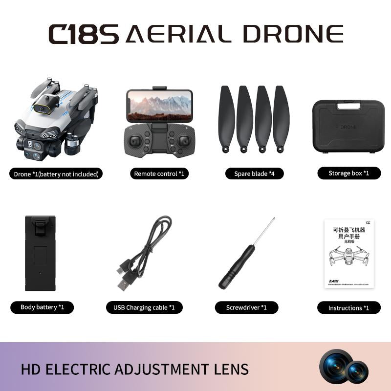 Aerial Drone 2025 F10 Pro with 1080P UHD Camera GPS 5G Wifi FPV Brushless Motors Optical Flow Smart Obstacle Avoidance Auto Return 360° Stunt Roll Dual Batteries