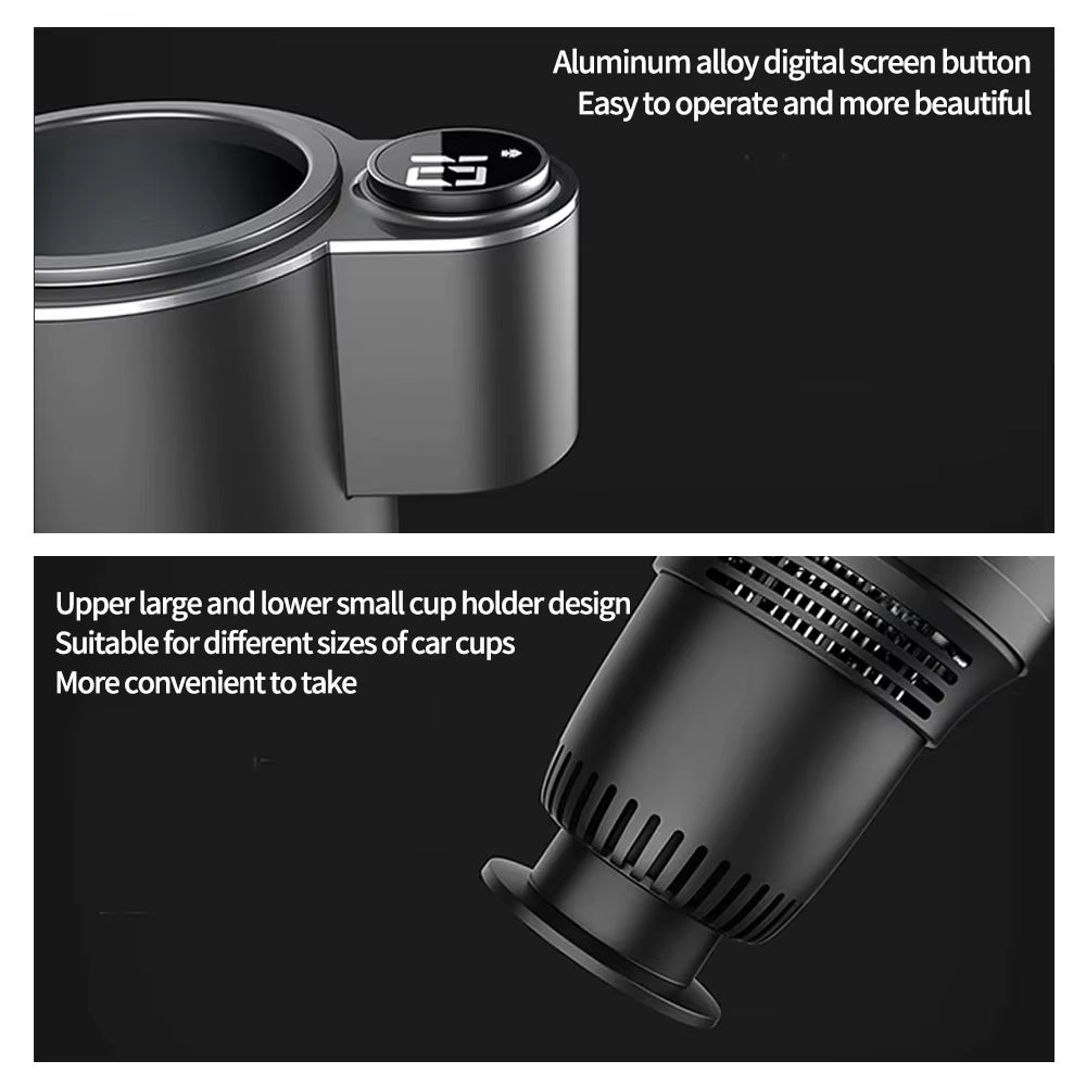 2 in 1 Portable Smart Car Cup Cooler Warmer Drinks Holder Home Fast Refrigeration Cooling Heating Mini Touch Screen Beverage Mug
