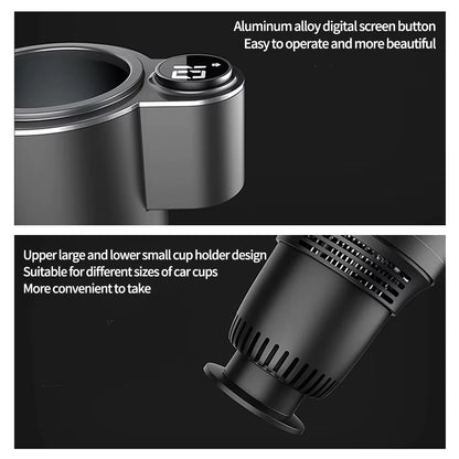 2 in 1 Portable Smart Car Cup Cooler Warmer Drinks Holder Home Fast Refrigeration Cooling Heating Mini Touch Screen Beverage Mug