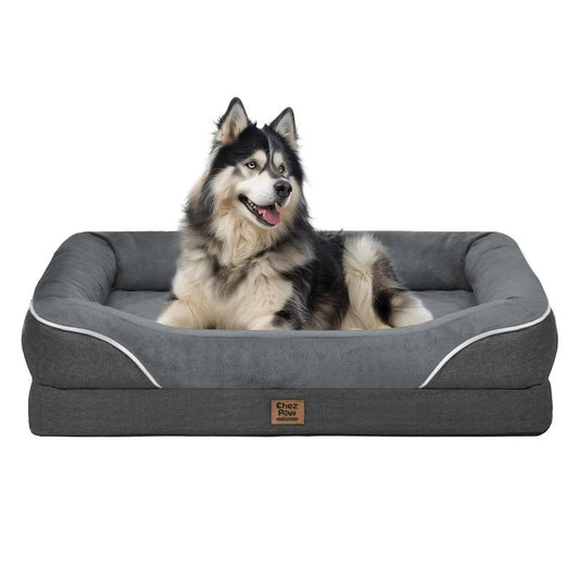 Washable Orthopedic Large Dog Bed - Removable Orthopedic Foam Dog Beds with Bolsters Waterproof Large Dog Bed and Non-Slip Bottom Extra Large Dog Bed Sofa