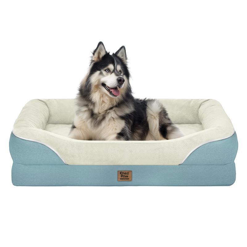 Washable Orthopedic Large Dog Bed - Removable Orthopedic Foam Dog Beds with Bolsters Waterproof Large Dog Bed and Non-Slip Bottom Extra Large Dog Bed Sofa