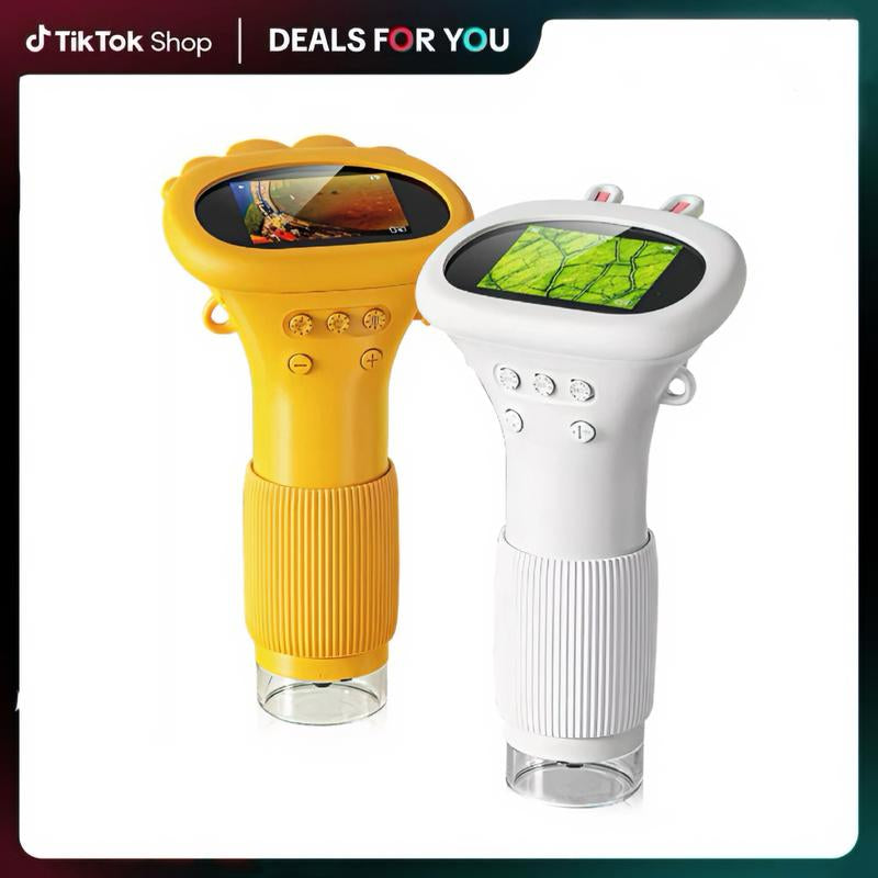Children'S Handheld Microscope 2-Inch IPS Screen 1000X Magnification HD LED Lighting Mini Microscope Brings Educational Fun