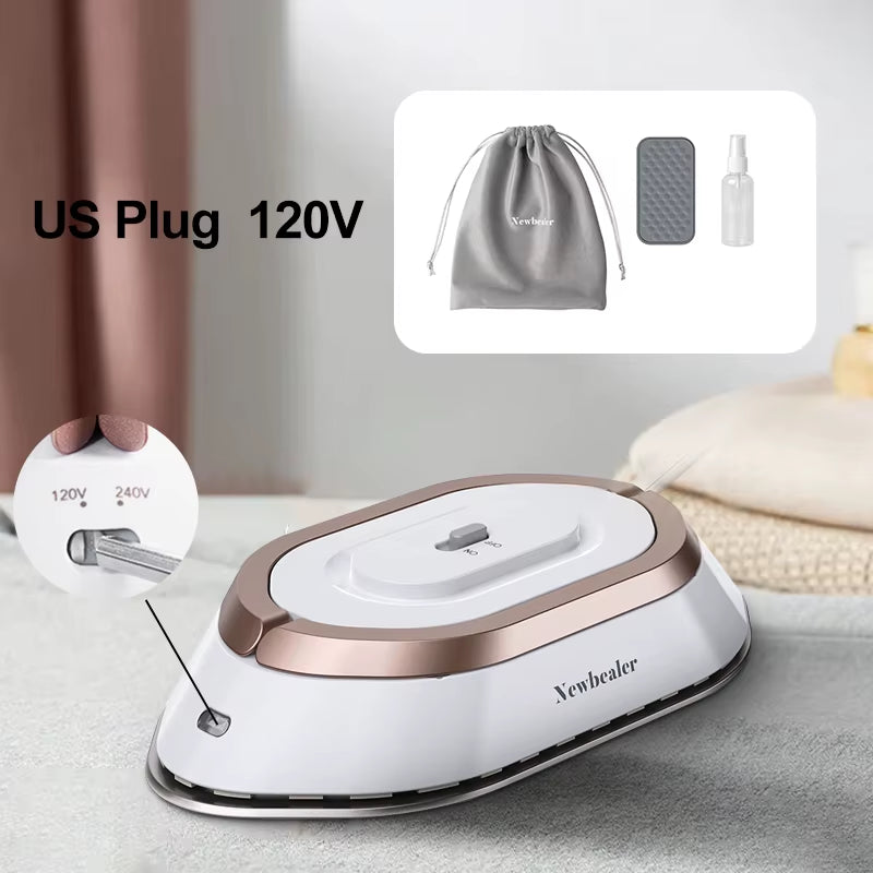 Mini Handheld Travel Iron 120V/220V Lightweight Dry Iron 30S Heat Press Machine Non-Steam Clothes Irons for Home and Travel