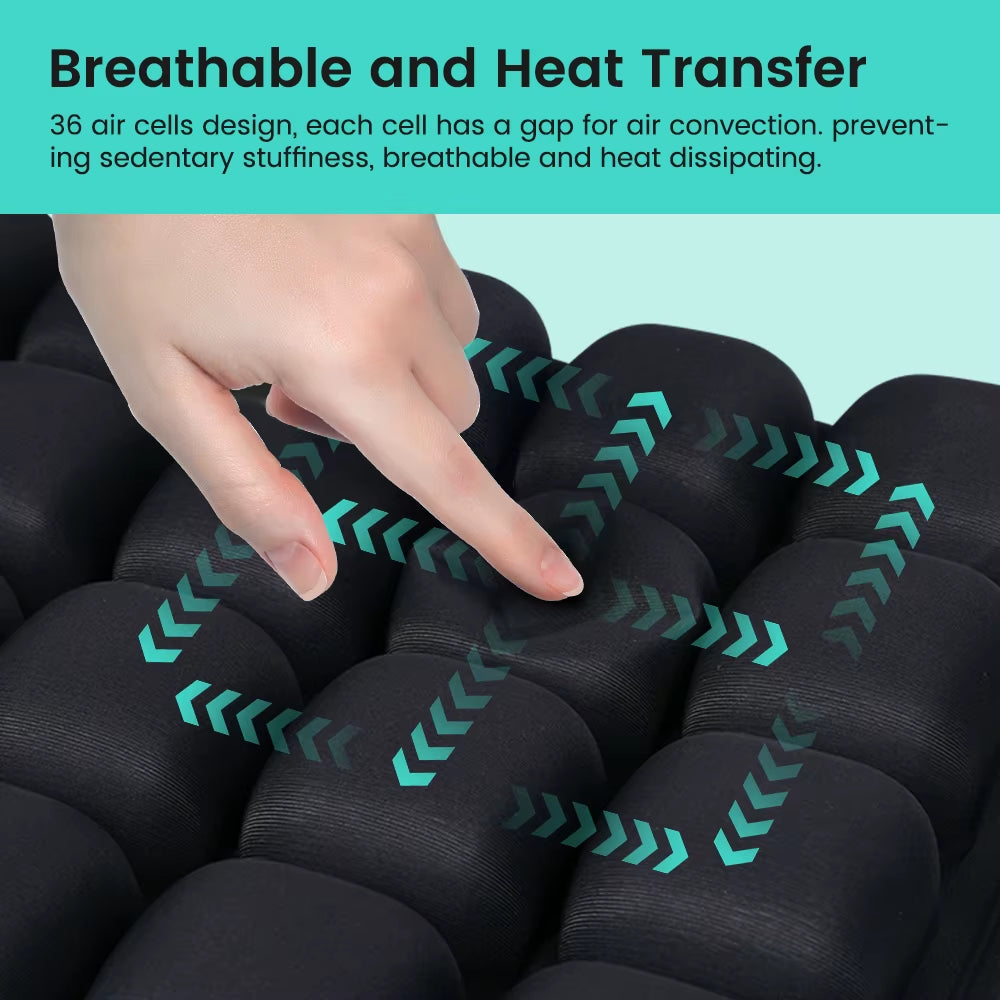 1Pc 3D Pressure Relief Air Cushion - Office Chair Car Seat Cushion, Back Support Pad for Desk, Chair, Wheelchair, Adjustable