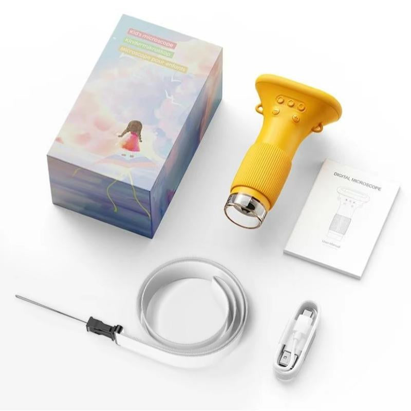 Children'S Handheld Microscope 2-Inch IPS Screen 1000X Magnification HD LED Lighting Mini Microscope Brings Educational Fun
