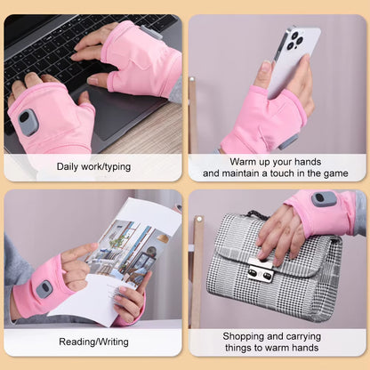 Electric Heating Gloves 360 Degree Heating Electric Heated Gloves Fingerless Touchscreen for Outdoor Hiking Cycling