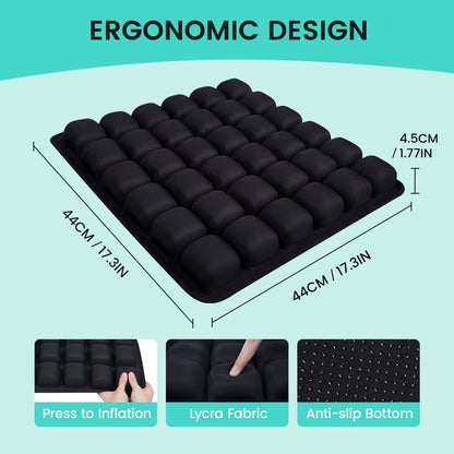 1Pc 3D Pressure Relief Air Cushion - Office Chair Car Seat Cushion, Back Support Pad for Desk, Chair, Wheelchair, Adjustable