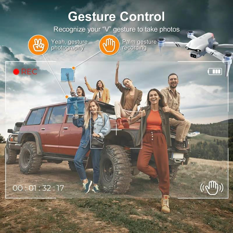Aerial Drone 2025 F10 Pro with 1080P UHD Camera GPS 5G Wifi FPV Brushless Motors Optical Flow Smart Obstacle Avoidance Auto Return 360° Stunt Roll Dual Batteries