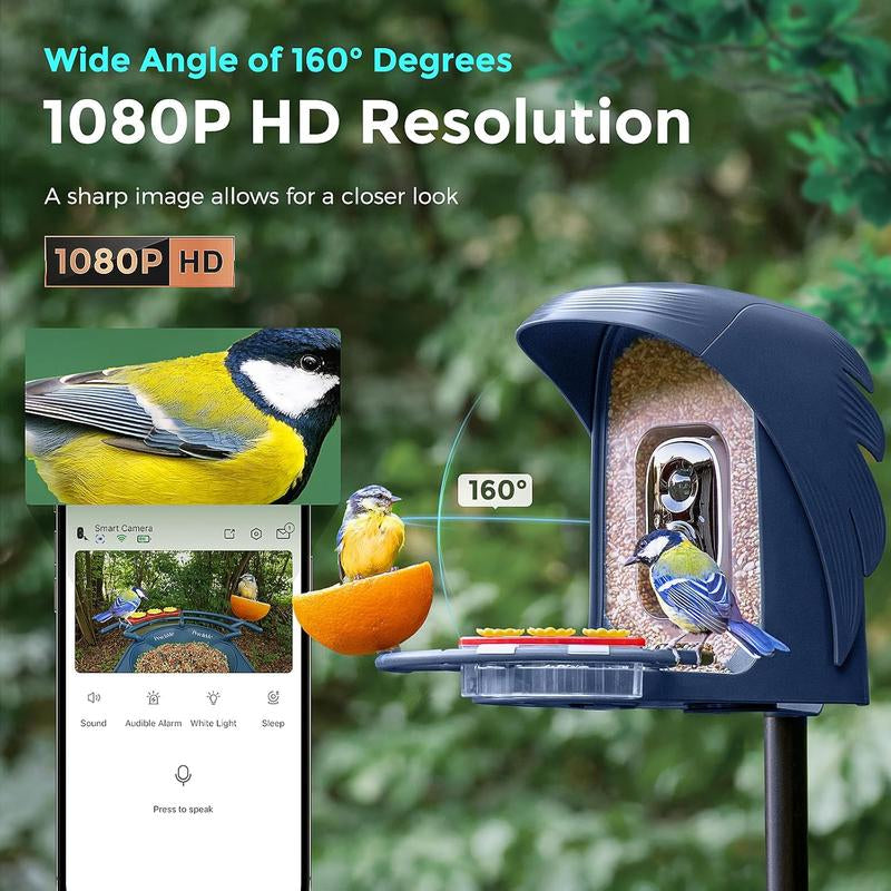 [Awarded] Perchme Smart Solar Bird Feeder with 2K Camera AI Identify Auto Capture Nectar for Outdoors Ideal Christmas Gift for Bird Enthusiasts
