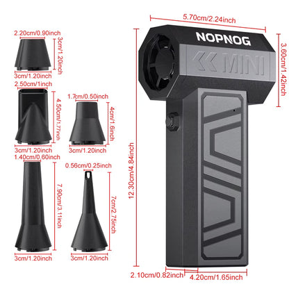 Electric Air Duster Blowing Snow Turbo Blower Jet Fan 5 Outlet Nozzles Cleaning Blower Tool 130000RPM Portable Type-C Charging