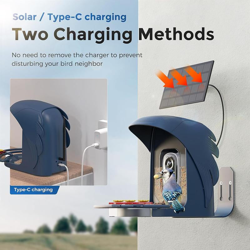 [Awarded] Perchme Smart Solar Bird Feeder with 2K Camera AI Identify Auto Capture Nectar for Outdoors Ideal Christmas Gift for Bird Enthusiasts