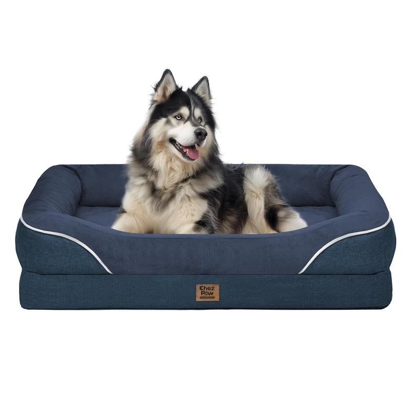 Washable Orthopedic Large Dog Bed - Removable Orthopedic Foam Dog Beds with Bolsters Waterproof Large Dog Bed and Non-Slip Bottom Extra Large Dog Bed Sofa