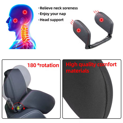 Car Neck Headrest Pillow Cushion Seat Memory Foam Pad Sleep Side Head Telescopic Support on Cervical Spine for Adults Child